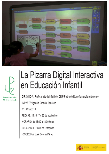 Nuevo curso: La PDI en Educación Infantil - CEIP Pedro de Estopiñán -